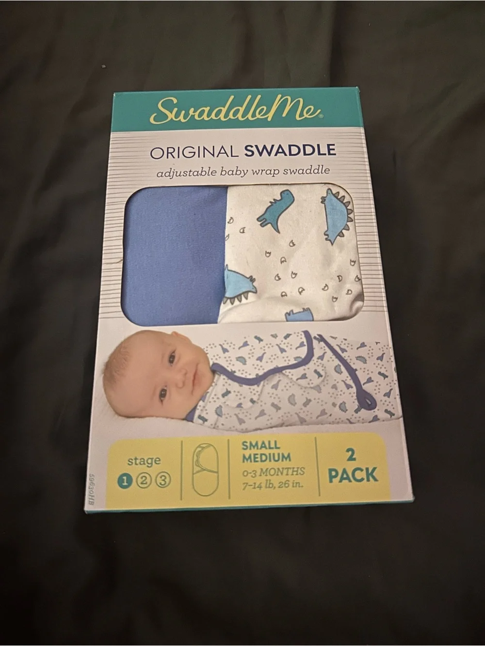 SwaddleMe Teal White Swaddle Box